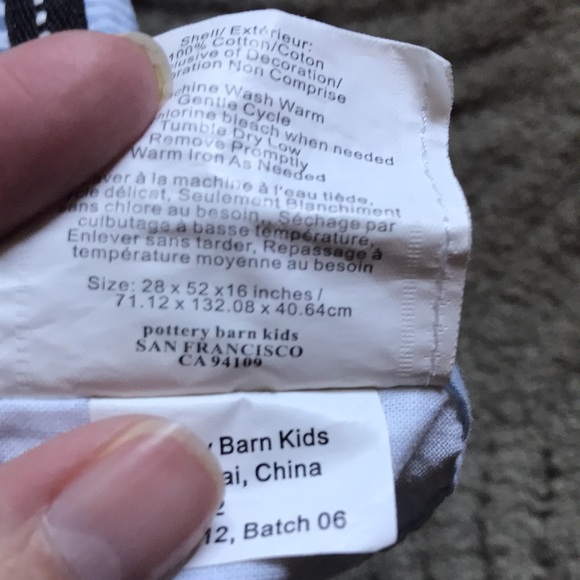 POTTERY BARN KIDS *Crib* Blue Gingham A to Z Animal Alphabet Bed Skirt PBK - Picture 6 of 6